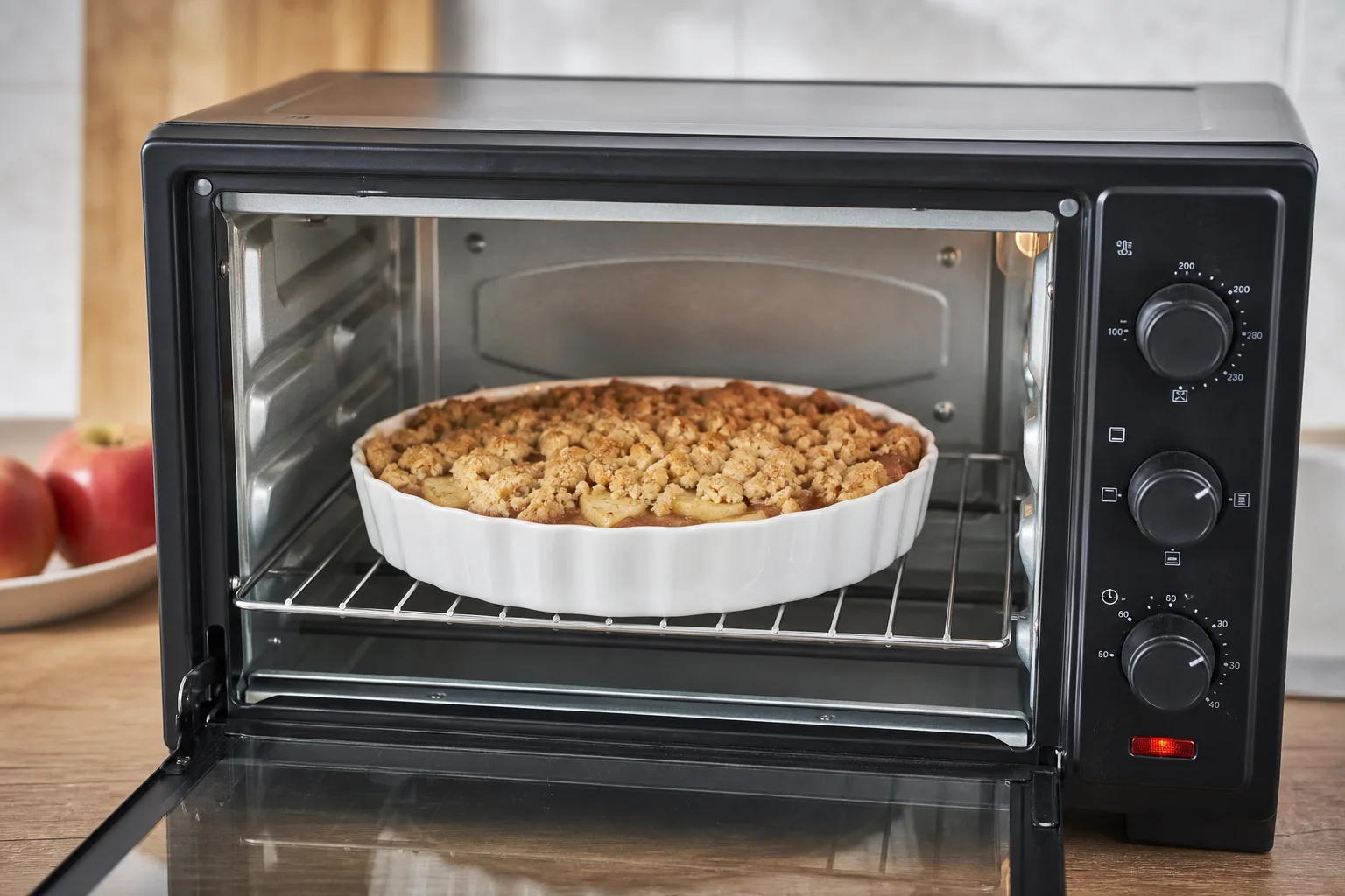 Apfel-Crumble aus dem Minibackofen