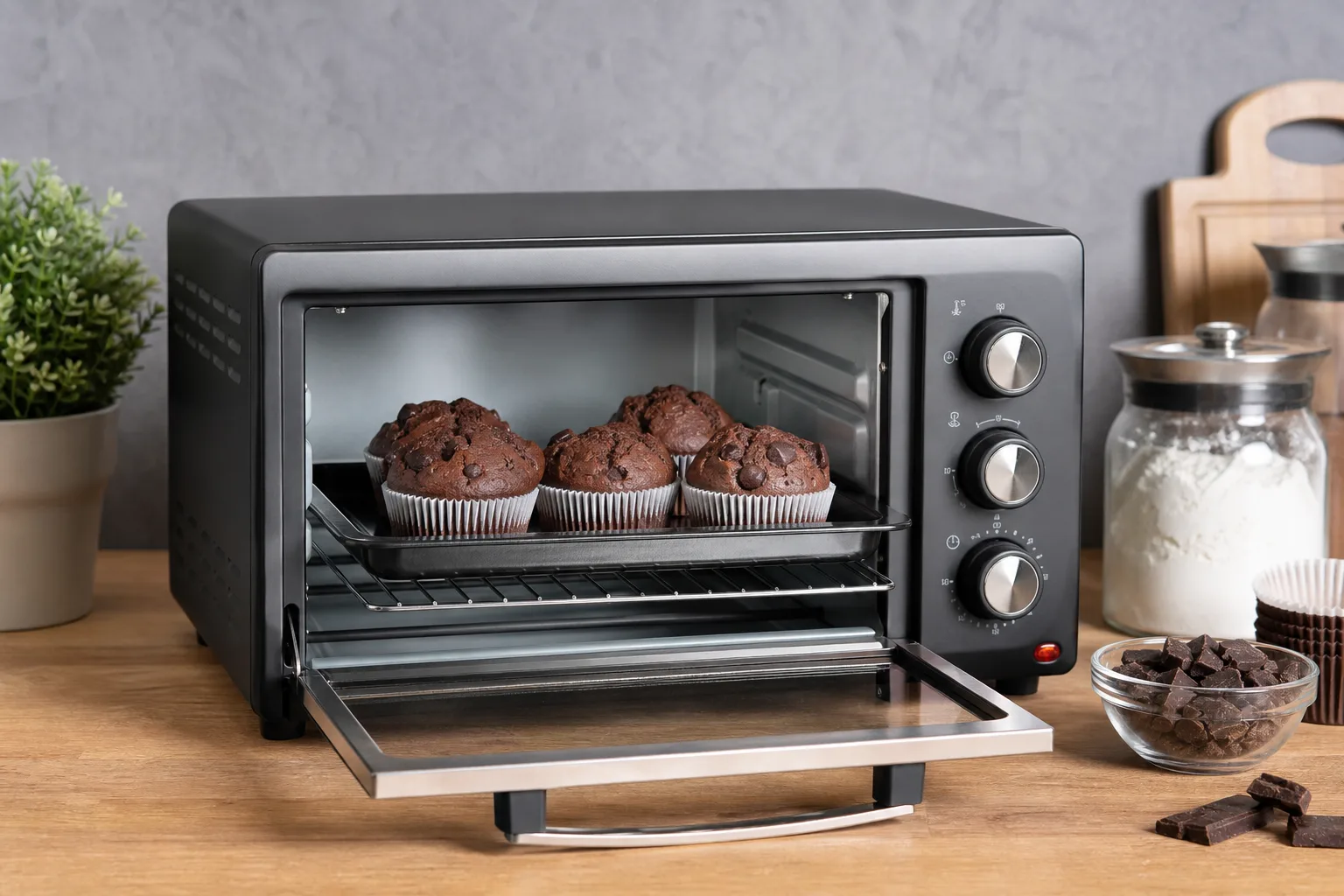 Schokoladen-Muffins aus dem Minibackofen