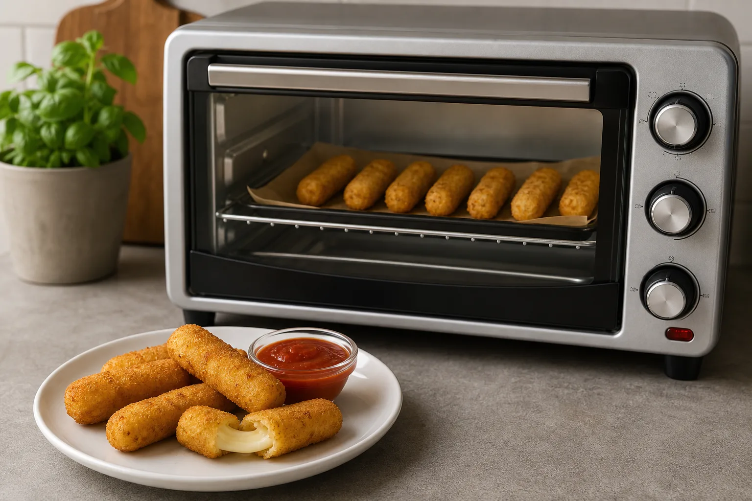 Mozzarella-Sticks aus dem Minibackofen